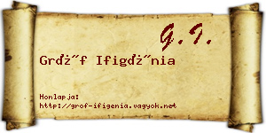 Gróf Ifigénia névjegykártya